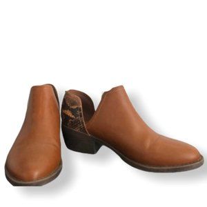 BC Footwear booties with faux snakeskin